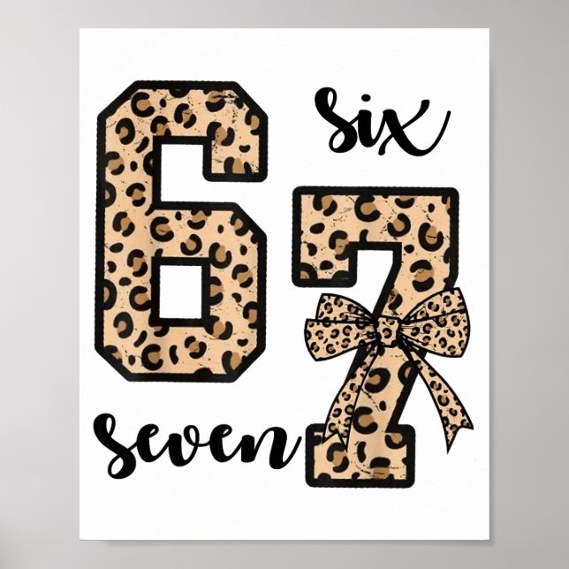 Poster 67 Christmas 6 7 Six Seven Meme 67 Leopard Cheetah (Frente)