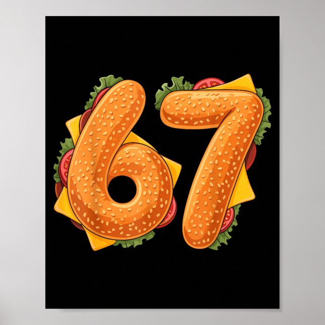 Poster 67 Christmas Burger Shirt 6 7 Meme Funny 67 Hambur (Frente)