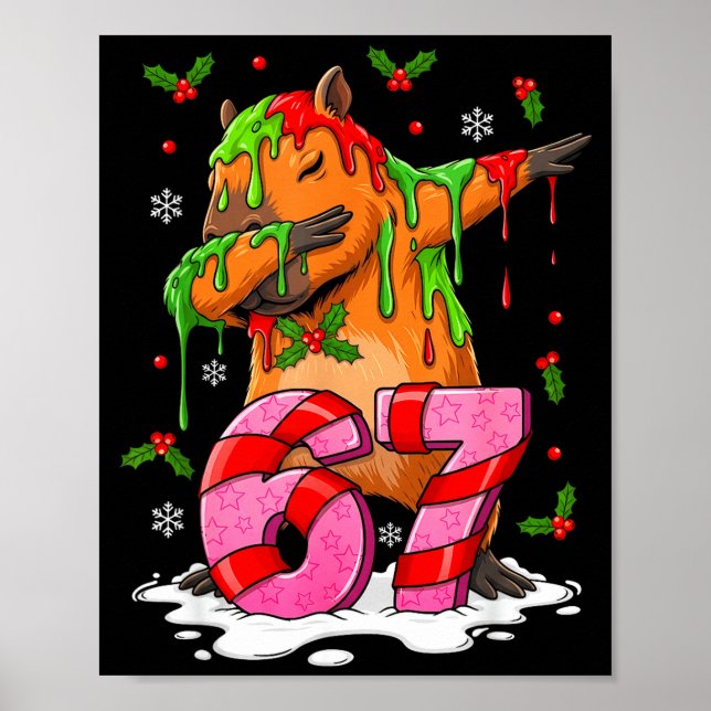 Poster 67 Christmas Funny 67 Brainrot Youth Kids Capybara (Frente)