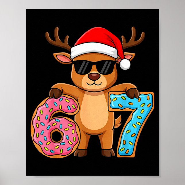 Poster 67 Christmas Funny 67 Meme Youth Kids Reindeer 67  (Frente)