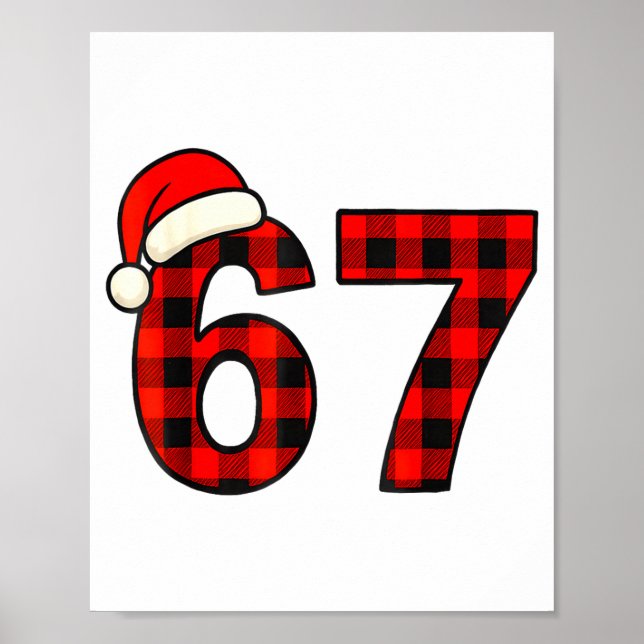 Poster 67 Christmas Funny Six Seven Meme Brainrot Plaid S (Frente)