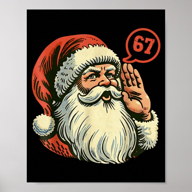 Poster 67 Christmas Funny Six Seven Meme Brainrot Santa C (Frente)