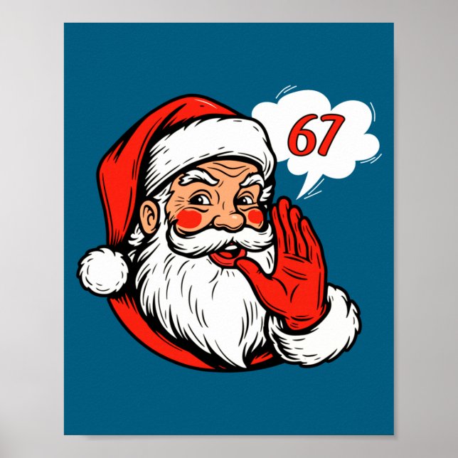 Poster 67 Christmas Funny Six Seven Meme Brainrot Santa C (Frente)