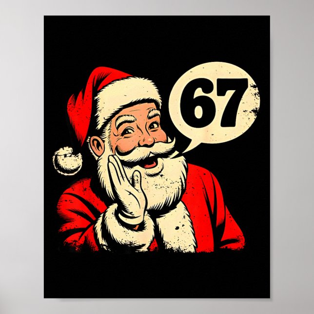 Poster 67 Christmas Funny Six Seven Meme Brainrot Santa C (Frente)