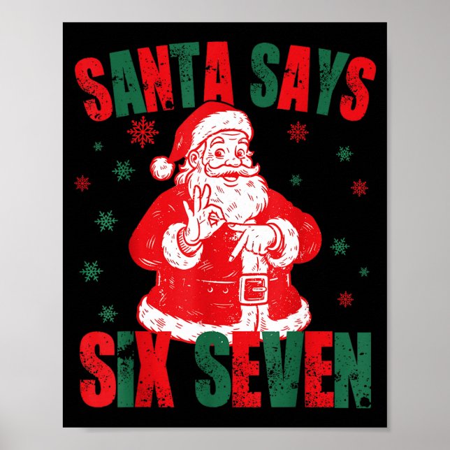 Poster 67 Christmas Funny Six Seven Meme Brainrot Santa K (Frente)