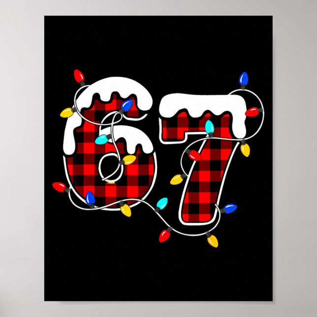 Poster 67 Christmas Red Plaid 6 7 Six Seven Boys Christma (Frente)