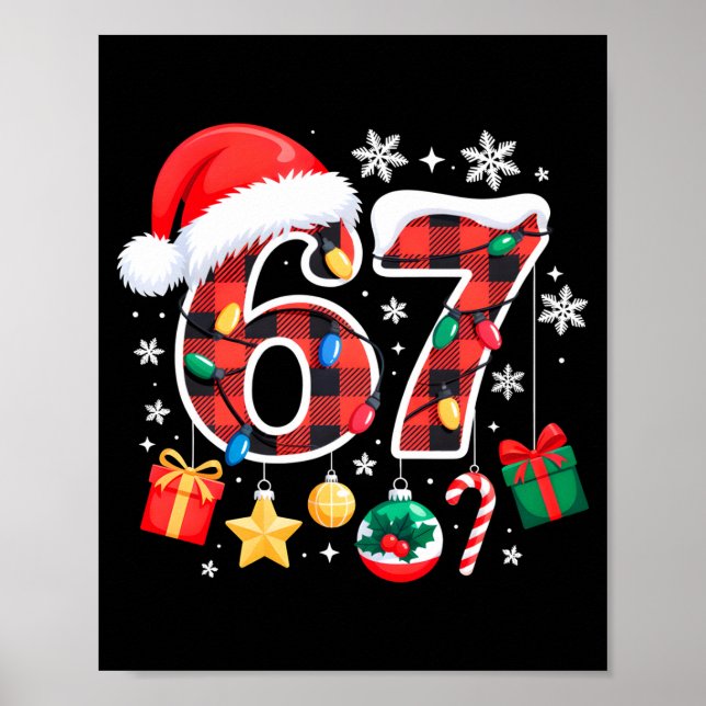 Poster 67 Christmas Red Plaid 6 7 Six Seven Boys Christma (Frente)