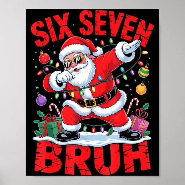 Poster 67 Christmas Shirt Santa Six Seven Bruh Men Women  (Frente)