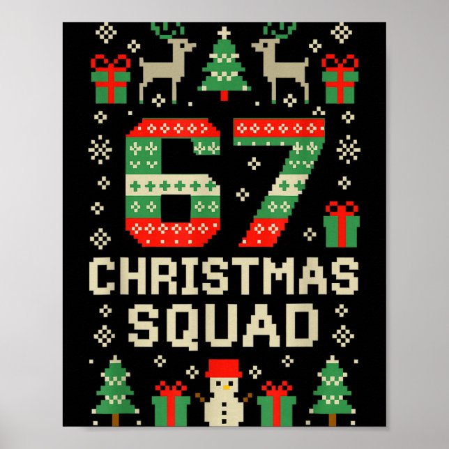 Poster 67 Christmas Squad Brainrot Meme Ugly Xmas Six Sev (Frente)