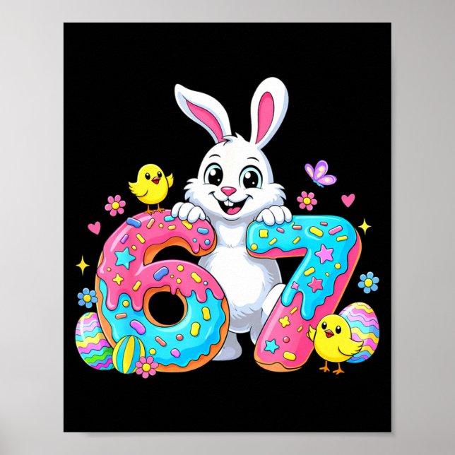 Poster 67 Coelho Bunny Fofo Meme Seis Sete Geração Leste (Frente)