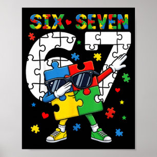 Poster 67 consciência do autismo quebra-cabeça dabbing se