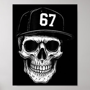 Poster 67 Crânio Meme de Halloween Brainrot Seis Sete Cri