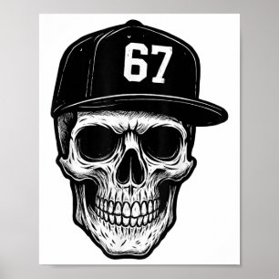 Poster 67 Crânio Meme Rotação Cerebral Halloween Six Seve