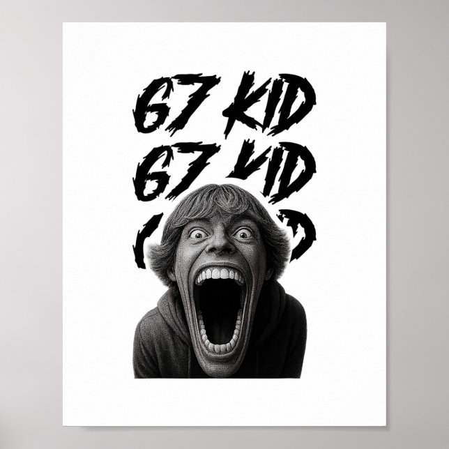 Poster 67 Criança 67 Meme Seis Sete 6-7 Piada Engraçada d (Frente)