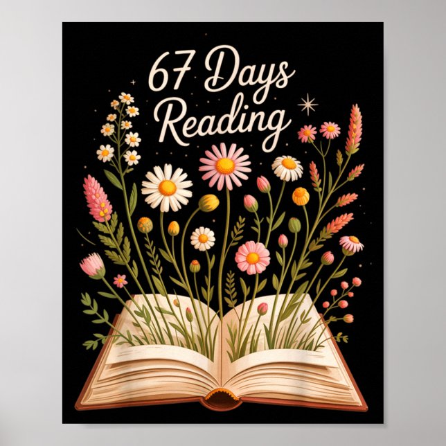 Poster 67 Days Of School Reading Books Teacher 67th Day O (Frente)
