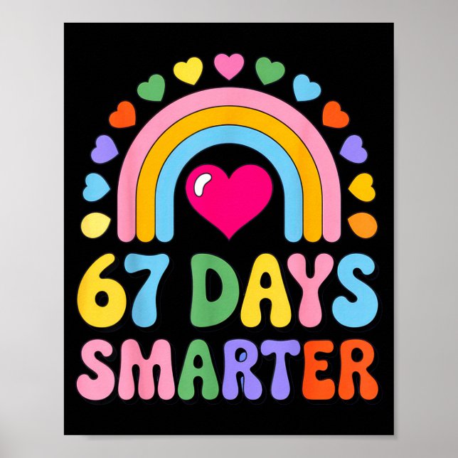 Poster 67 Days Smarter Happy Teacher Back To School Celeb (Frente)