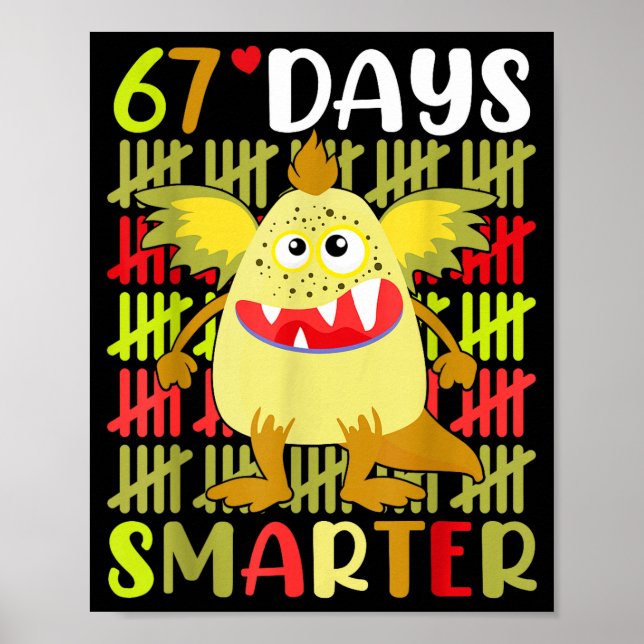Poster 67 Days Smarter Little Monster 67th Day School Gir (Frente)