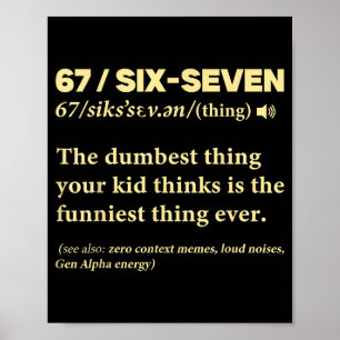 Poster 67 Definição Significado Seis Sete Professor Meme