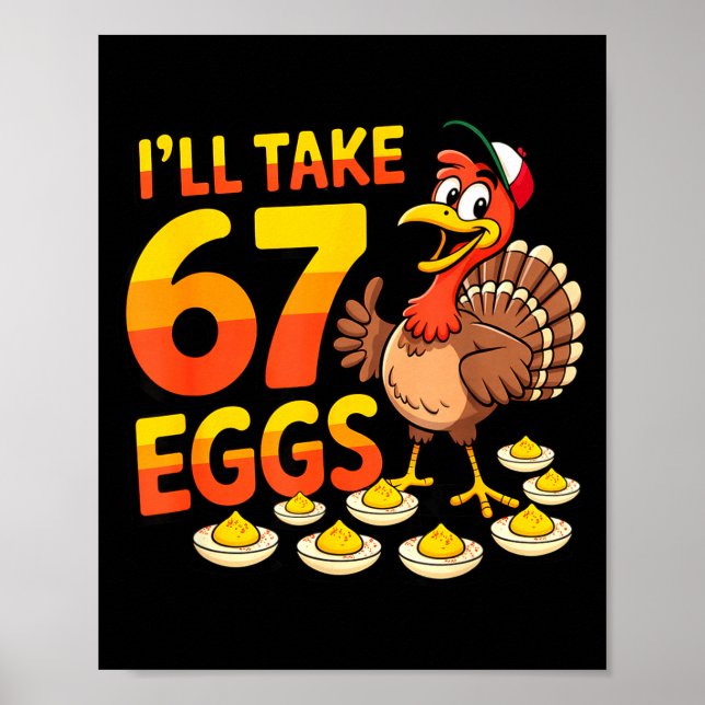 Poster 67 Deviled Eggs Lovers Thanksgiving Turkey 67 Funn (Frente)