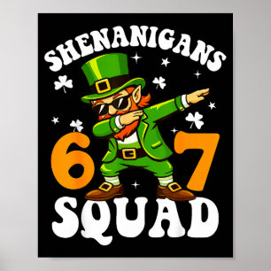 Poster 67 dia de sao patrício meme seis sete leprechaun