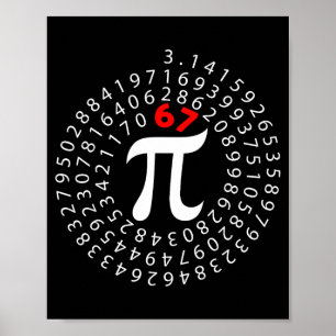 Poster 67 dia seis sete meme símbolo professor de matemát