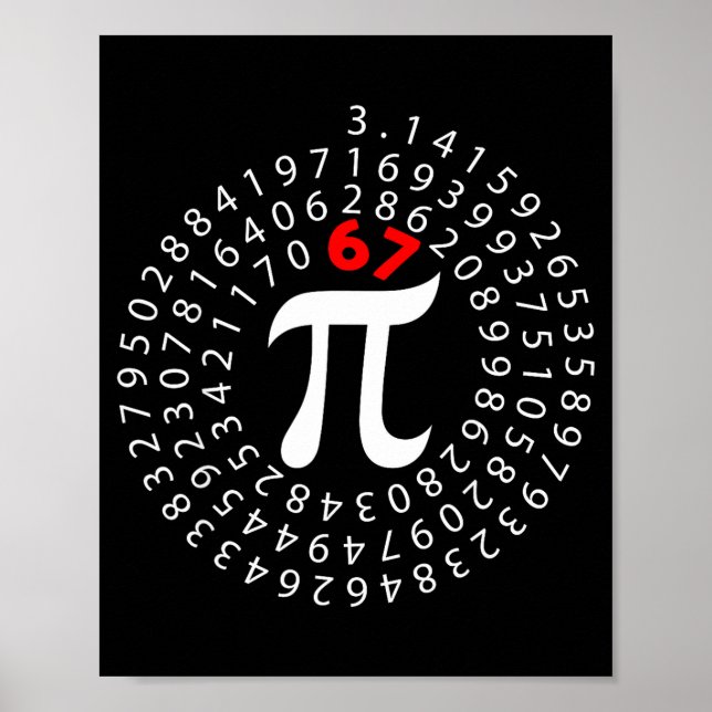 Poster 67 dia seis sete meme símbolo professor de matemát (Frente)