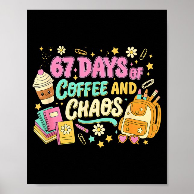 Poster 67 Dias Divertidos De Café Humor Retro De Professo (Frente)