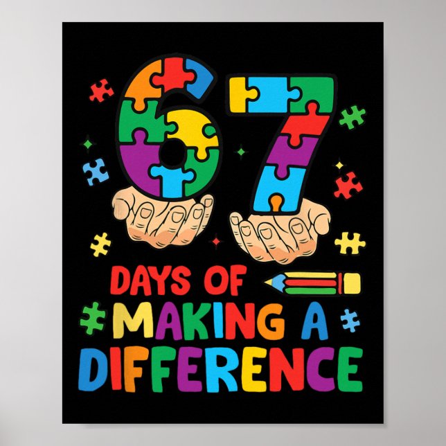 Poster 67 Dias Fazendo A Diferença Professor Aluno Engraç (Frente)
