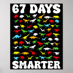 Poster 67 Dias Mais Inteligente Dinossauro Crianças 100 D