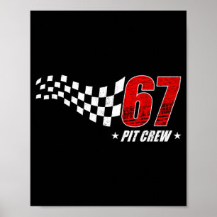 Poster 67 equipe de pit seis sete corrida aniversário car