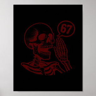 Poster 67 Esqueleto de Halloween Six Seven Meme Brainrot