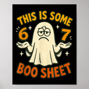 Poster 67 Fantasia de Halloween Meme 6 7 Folha de Boo Eng