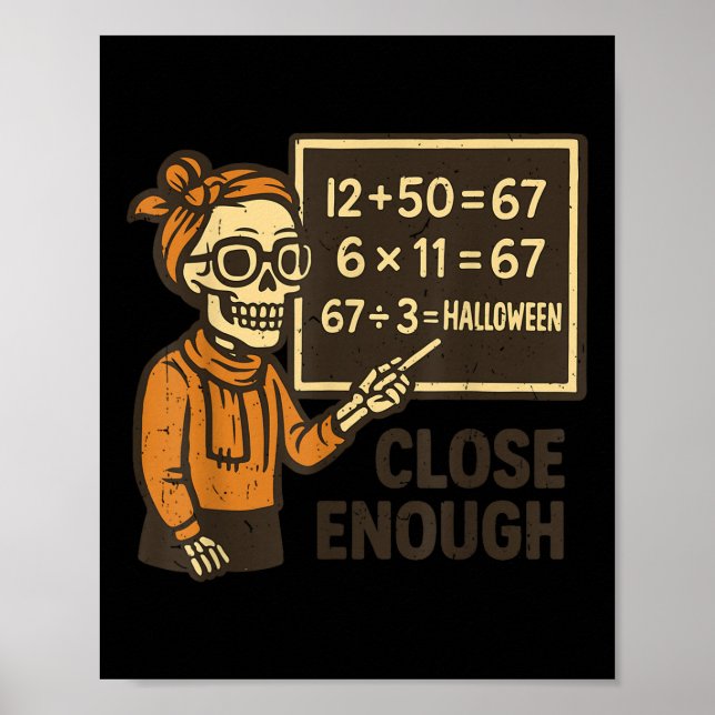 Poster 67 Fantasia de Halloween para Professor de Matemát (Frente)