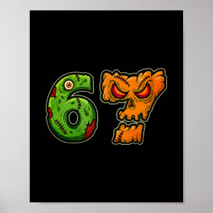 Poster 67 Fantasma Abóbora Six Seven Halloween Meme Fanta