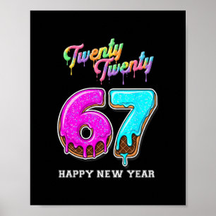 Poster 67 Feliz Ano Novo Seis Sete Divertido 2026 Cérebro