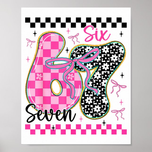 Poster 67 Funny Meme Filled With Hearts Six Seven Valenti (Frente)