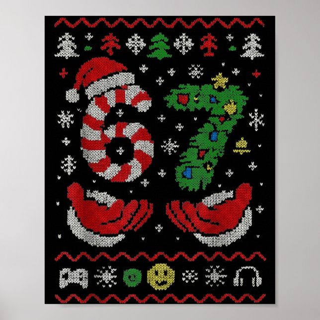 Poster 67 Gen Alpha Meme Ugly Christmas 6 7 Family Matchi (Frente)