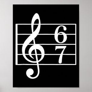 Poster 67 Gíria de Meme de Música Seis Sete Professor de