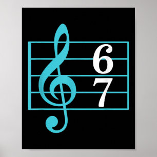Poster 67 Gíria de Meme de Música Seis Sete Professor de
