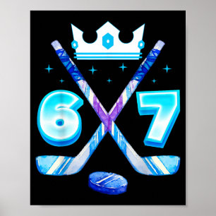 Poster 67 Gotejamento de Hockey Engraçado Meme de Gelo Nú