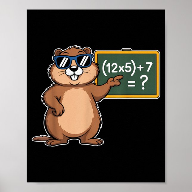 Poster 67 Groundhog Day 6-7 Meme Math Teacher Six Seven K (Frente)
