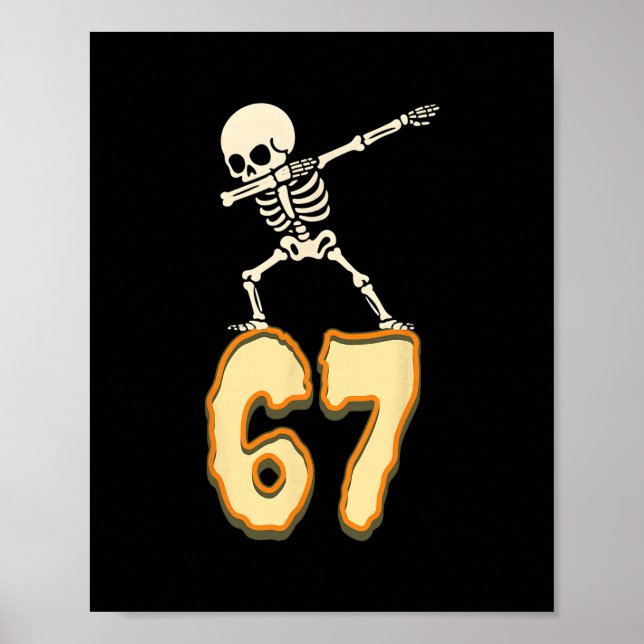 Poster 67 Halloween Meme 6 7 Numbers Six Seven Funny Kids (Frente)