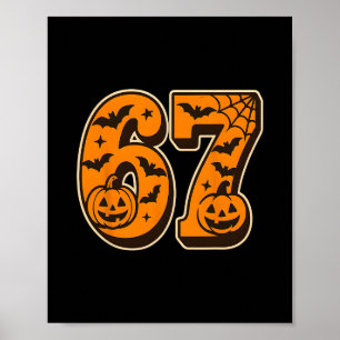Poster 67 Halloween Seis Sete Brainrot Meme Meninos Crian