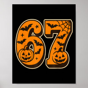 Poster 67 Halloween Seis Sete Brainrot Meme Meninos Diver