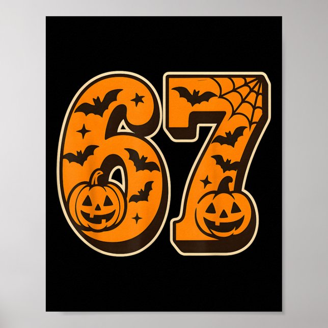 Poster 67 Halloween Seis Sete Brainrot Meme Meninos Diver (Frente)