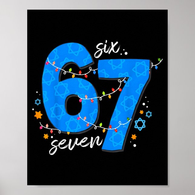 Poster 67 Hanukkah Jewish Holiday Menorah Six Seven Meme  (Frente)