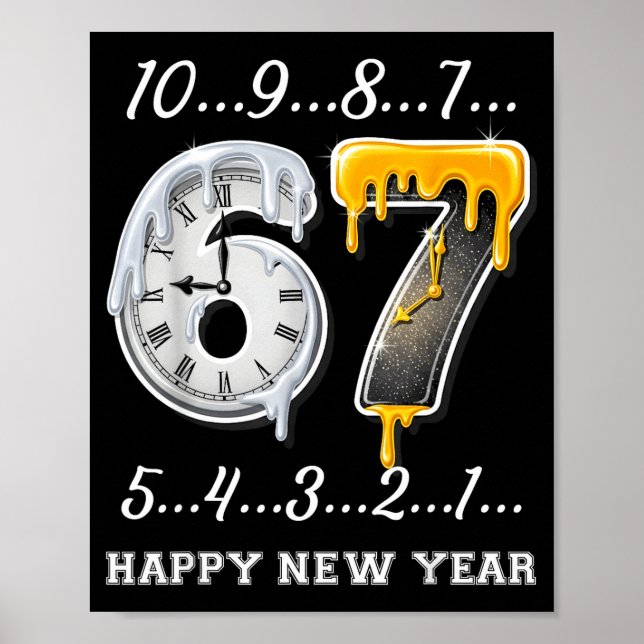 Poster 67 Happy New Year Six Seven Funny Countdown 2026 B (Frente)