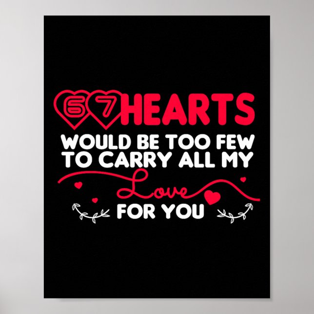 Poster 67 Hearts Valentines Romantic Cute Saying 67 Valen (Frente)