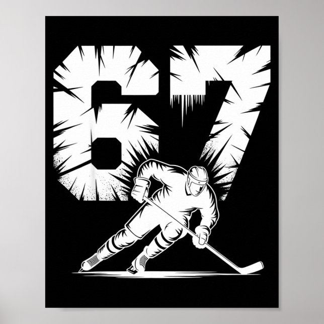 Poster 67 Hockey Cool Six Seven Gen Alpha Slang Winter St (Frente)