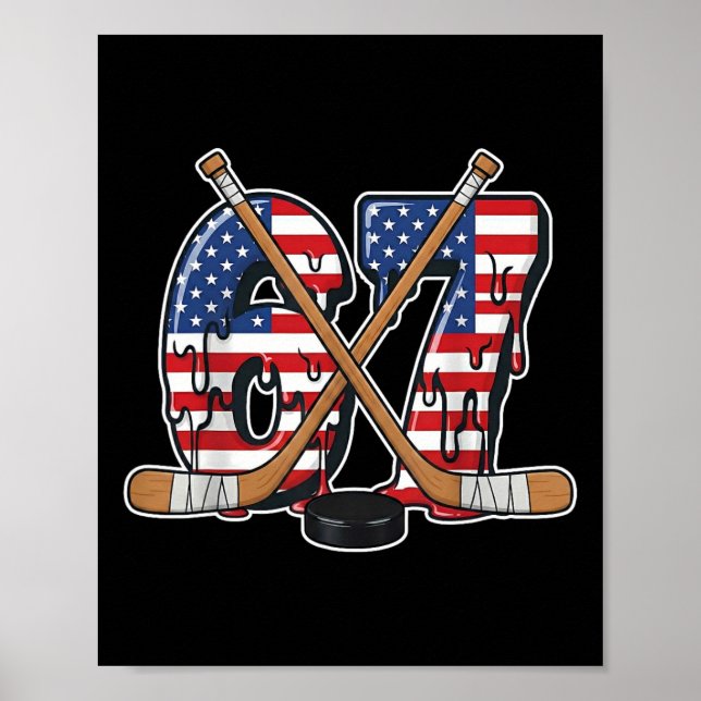 Poster 67 Hockey Drip Number Funny Meme Gen Alpha Slang S (Frente)